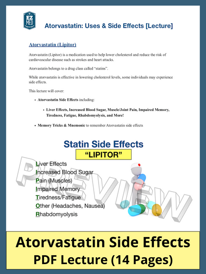 Atorvastatin Side Effects [PDF Lecture]