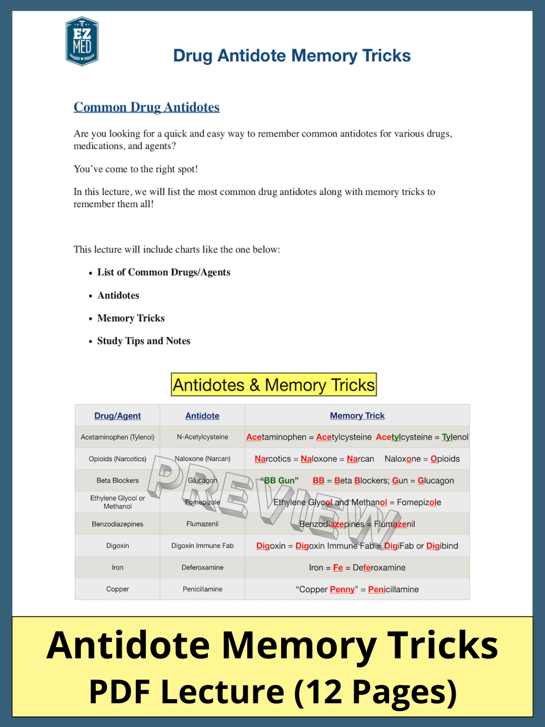 Antidote Memory Tricks [PDF Lecture]