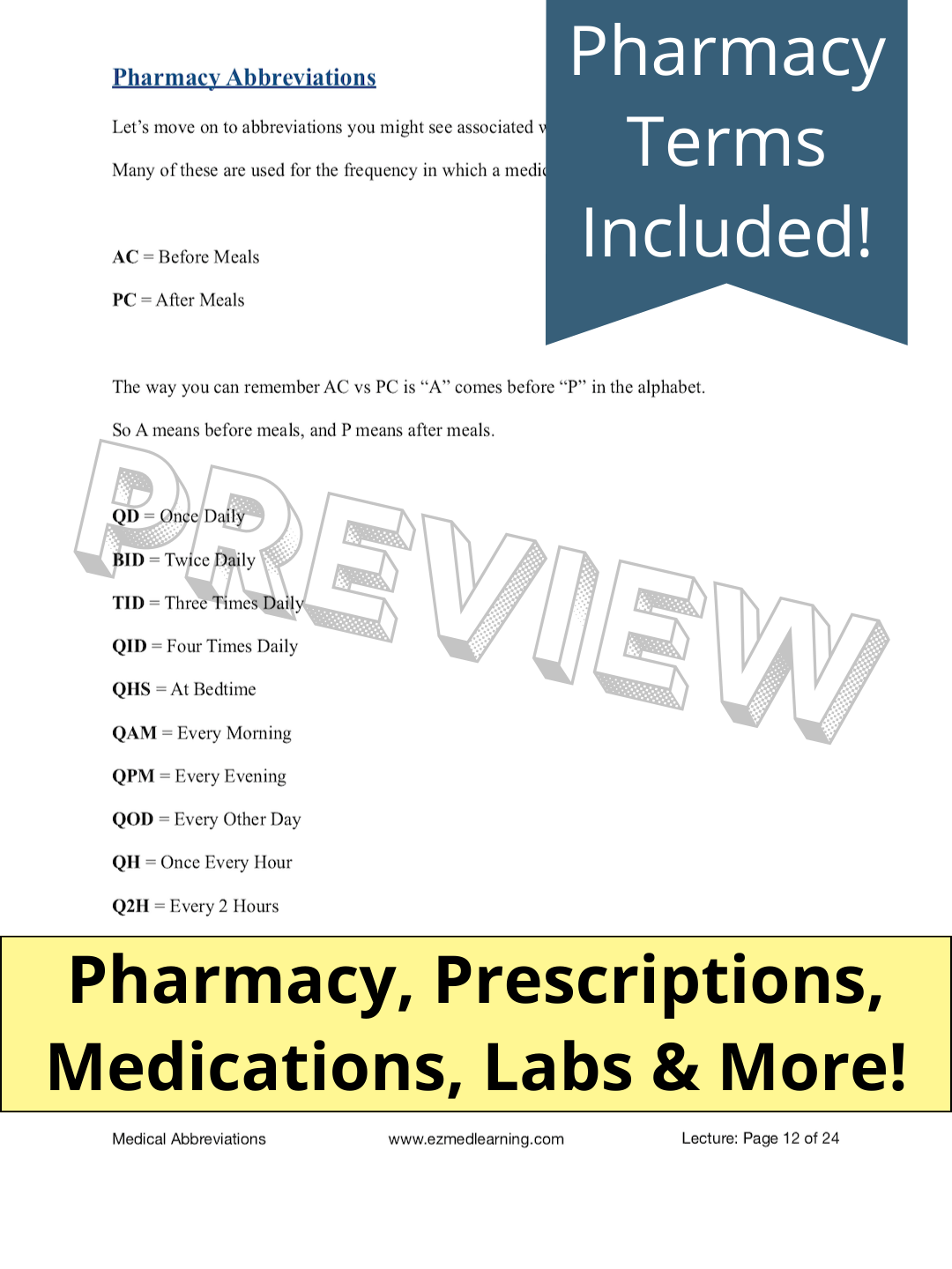 Medical Abbreviations [PDF Lecture]