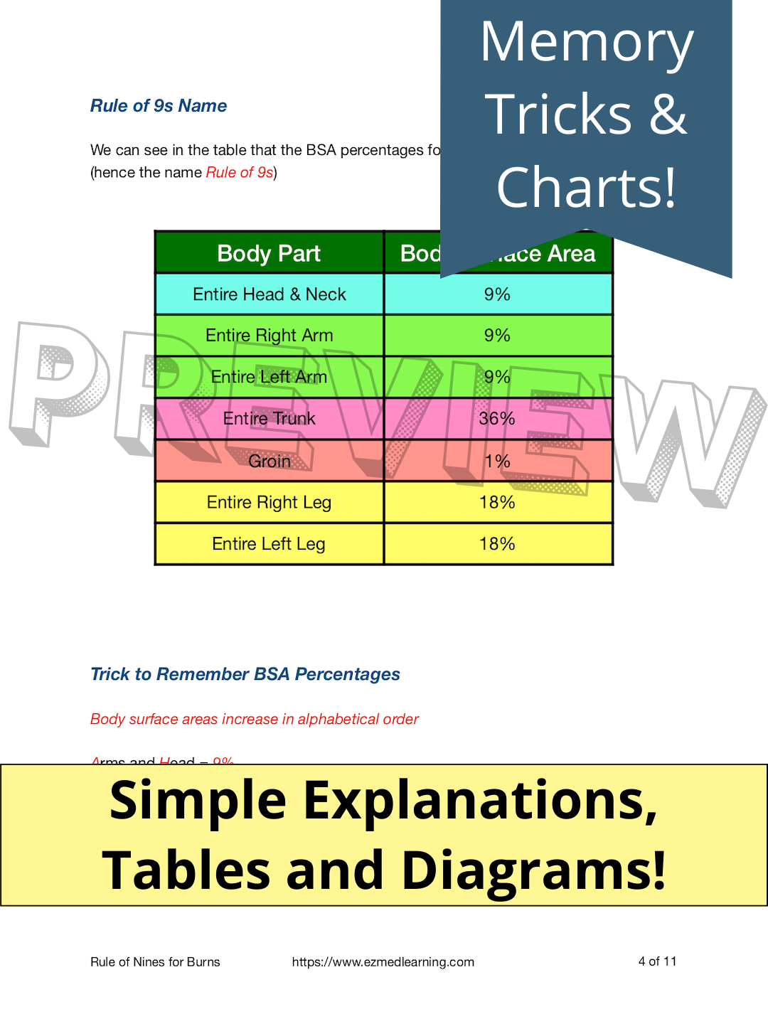 Rule Of Nines For Burns [Study Guide] – EZmed